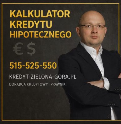 Kalkulator kredytu hipotecznego i doradca kredytowy z Zielonej Góry - ekspert analizujący zdolność kredytową, koszty kredytu na mieszkanie lub dom oraz ryzyka umowy. Profesjonalna symulacja kredytu hipotecznego zamiast uproszczonego kalkulatora online.